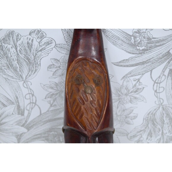 Vintage Haitian Wooden Hand Carved African Tribal Moon Head Sculpture Statue - Picture 5 of 11